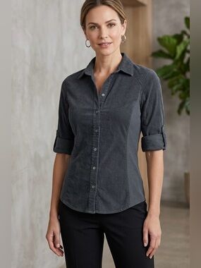 James Perse Sheer Slub Side Panel Button Down Shirt size S